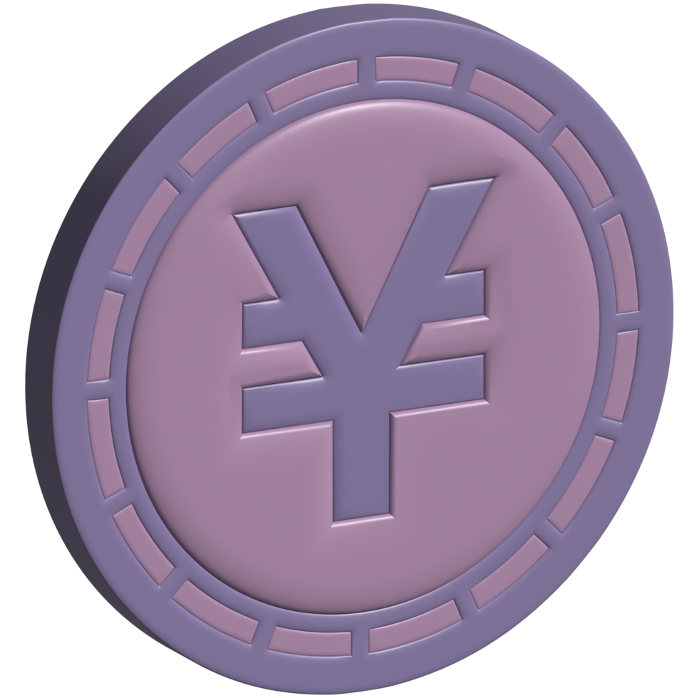 3D Yen or Yuan currency sign png