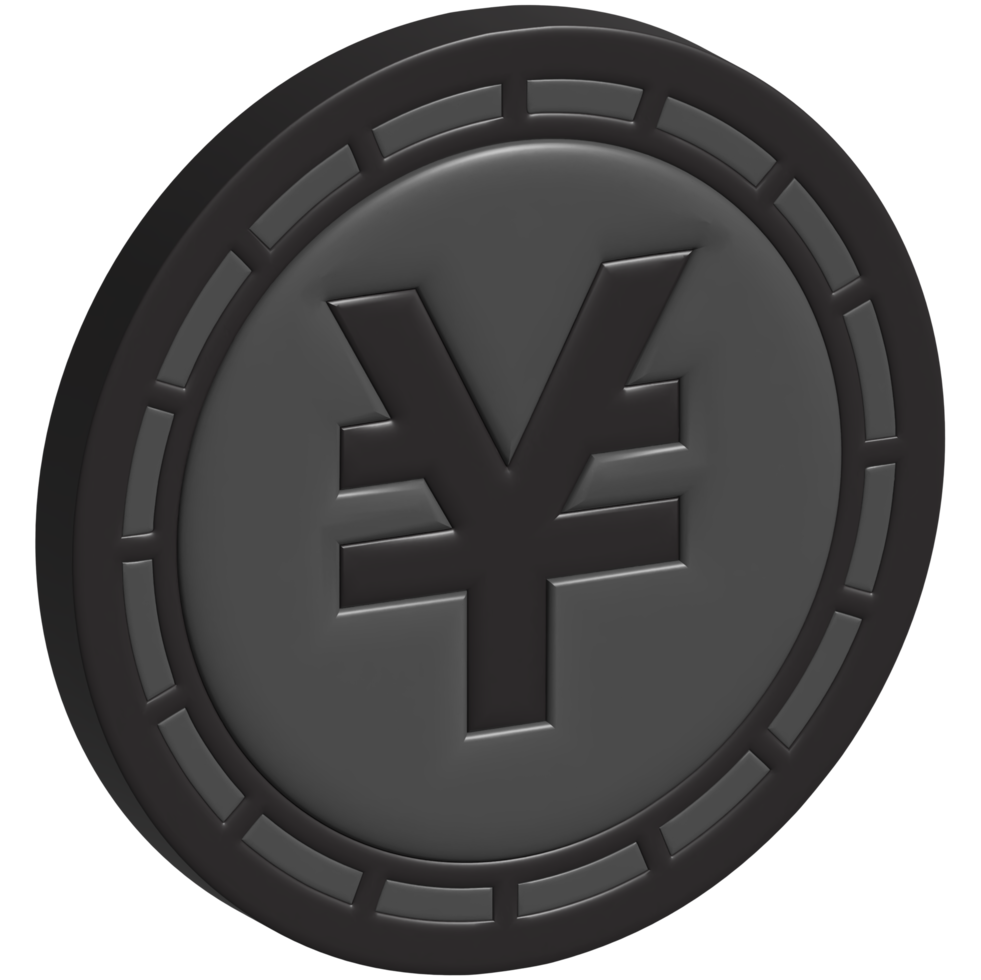 3D Yen or Yuan currency sign png