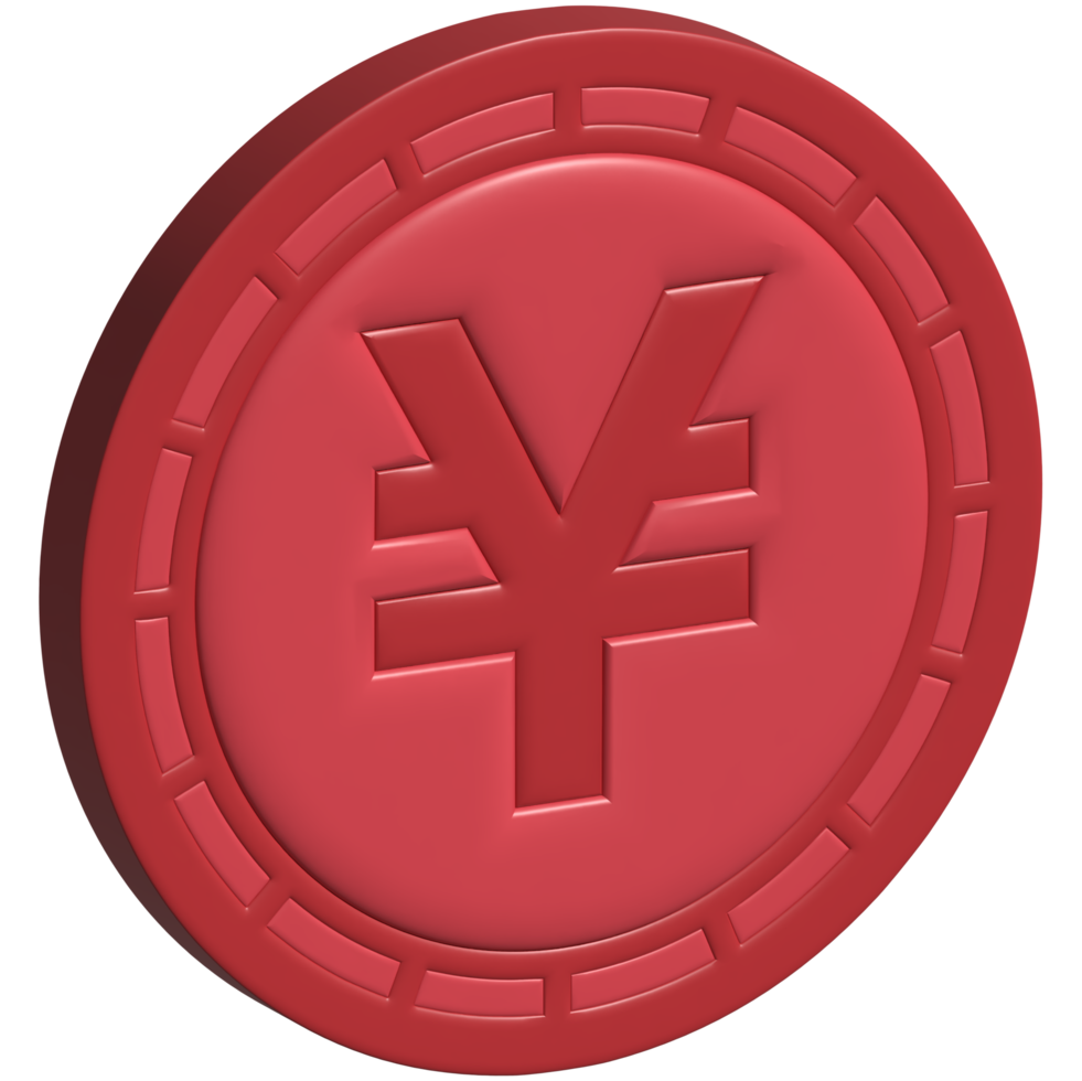 3D Yen or Yuan currency sign png