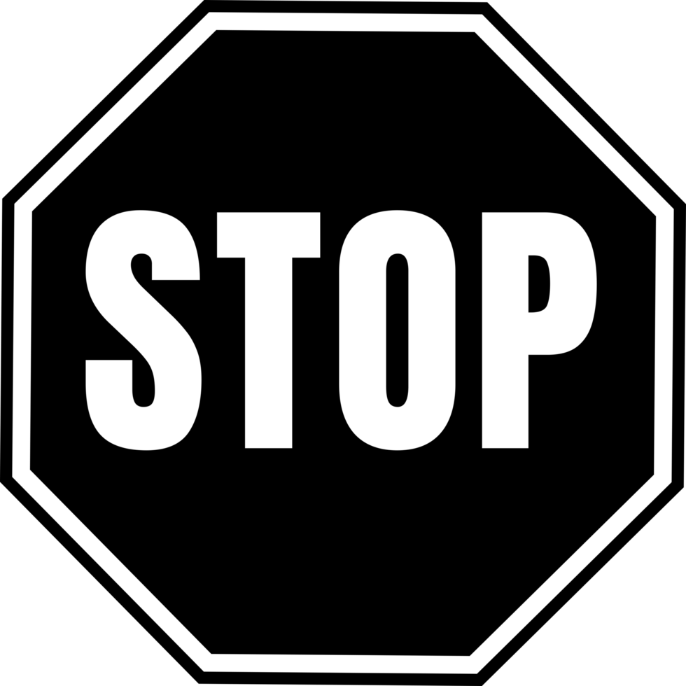 Stoppschild mit schwarzem Symbol png