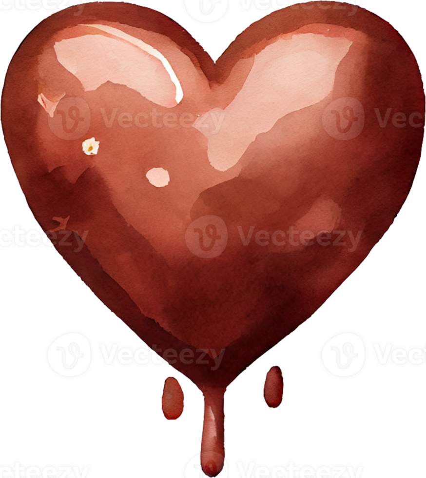 aquarelle chocolat coeur saint valentin png