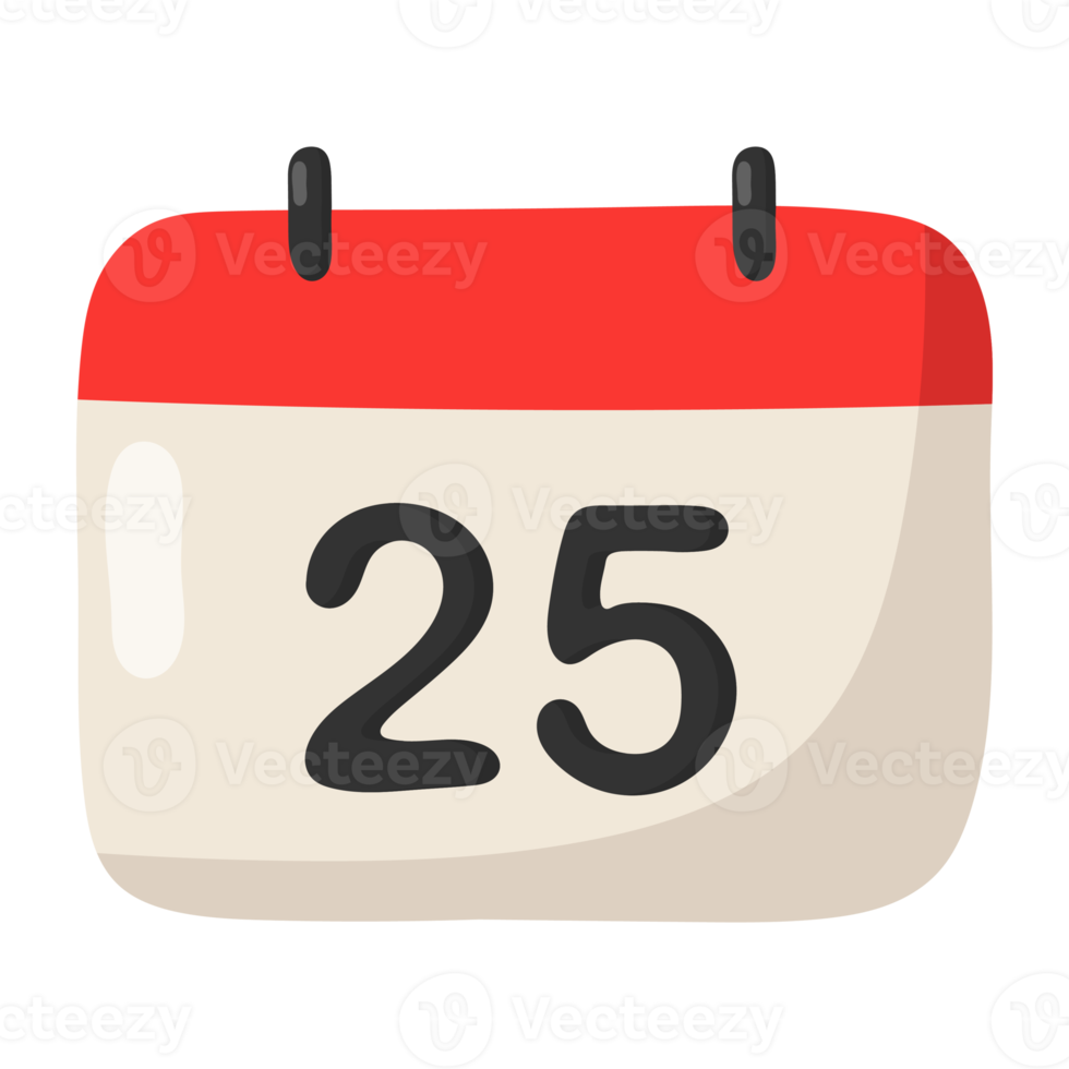 Christmas day number and calendar icon. png