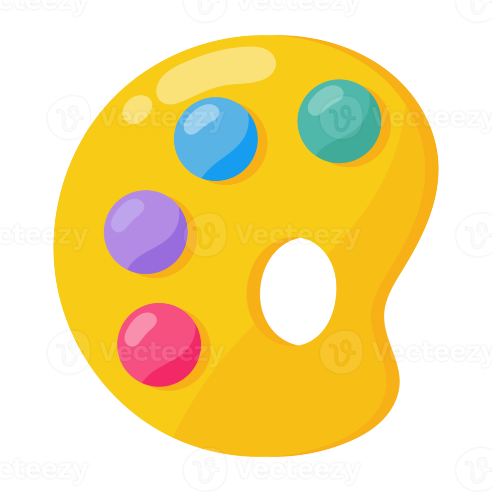 Art Palette Icon with Color Paints. png