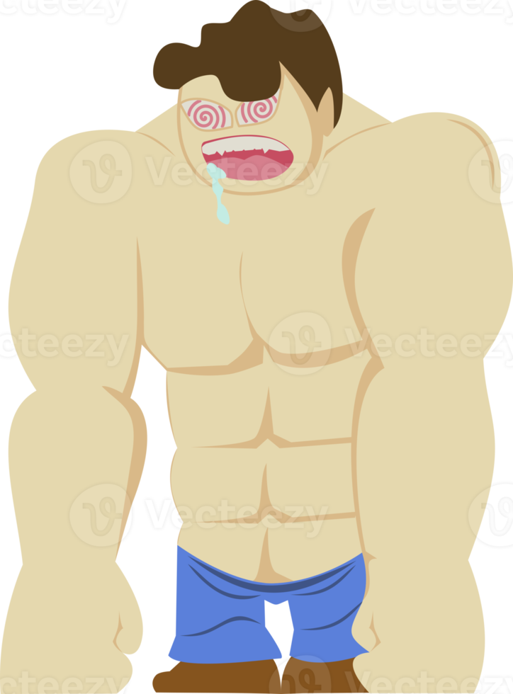 Cute Big Foot Hulk Drooling Illustration png