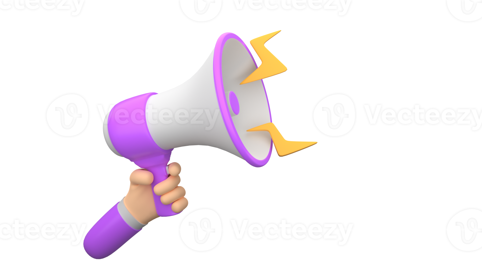 3d render of hand holding megaphone for social media and djital