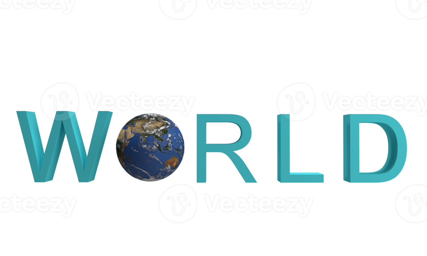World font text calligraphy earth global earth planet map blue green color symbol decoration ornament save earth environment natural ecology pollution recycle clean water protection concept.3d render png