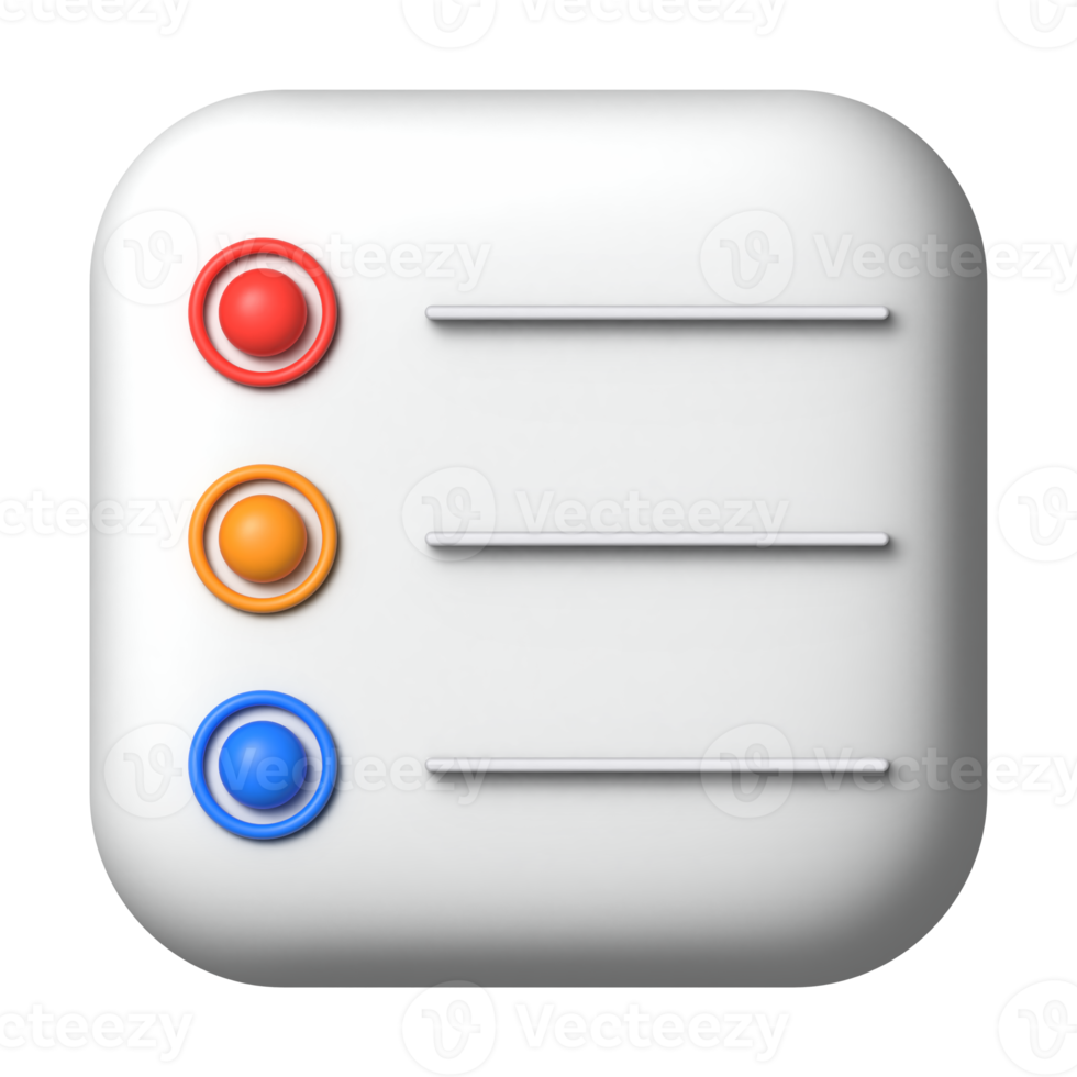 List reminder 3D application icon png