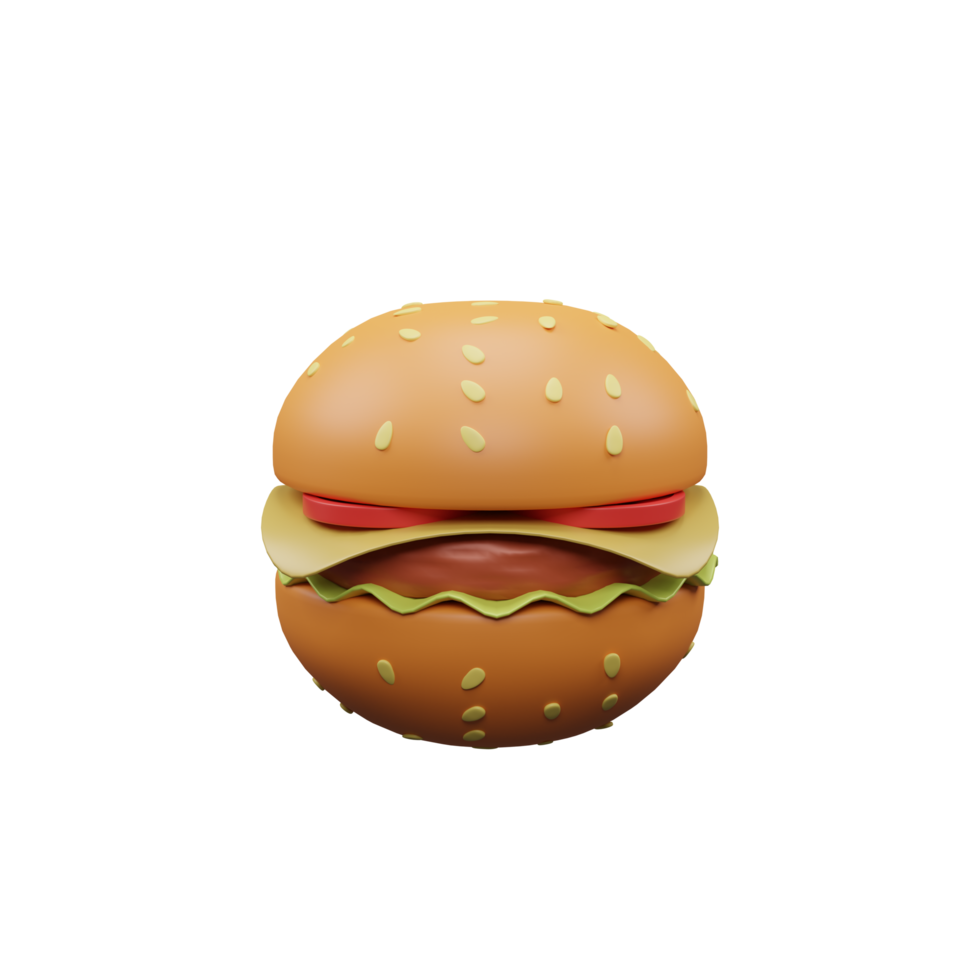 hamburguesa, aislado, 3d, interpretación png