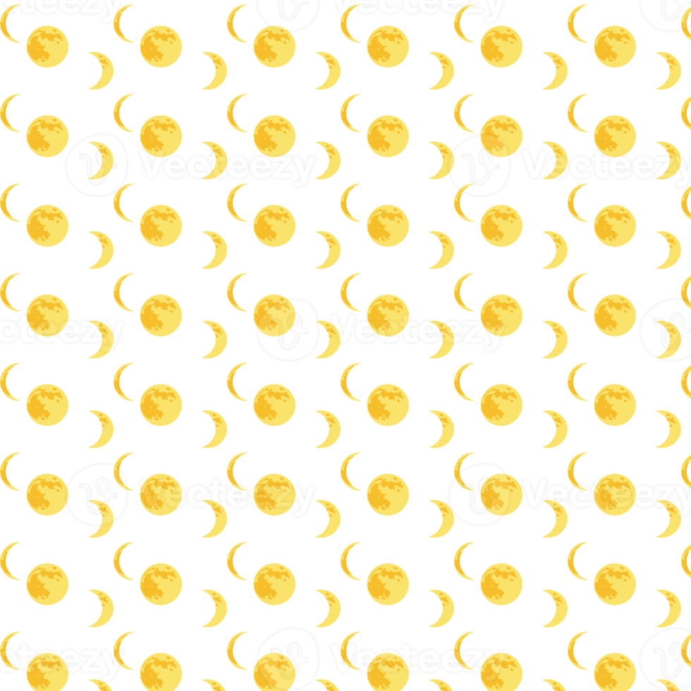 Background with illustrations of different phases of the moon. png