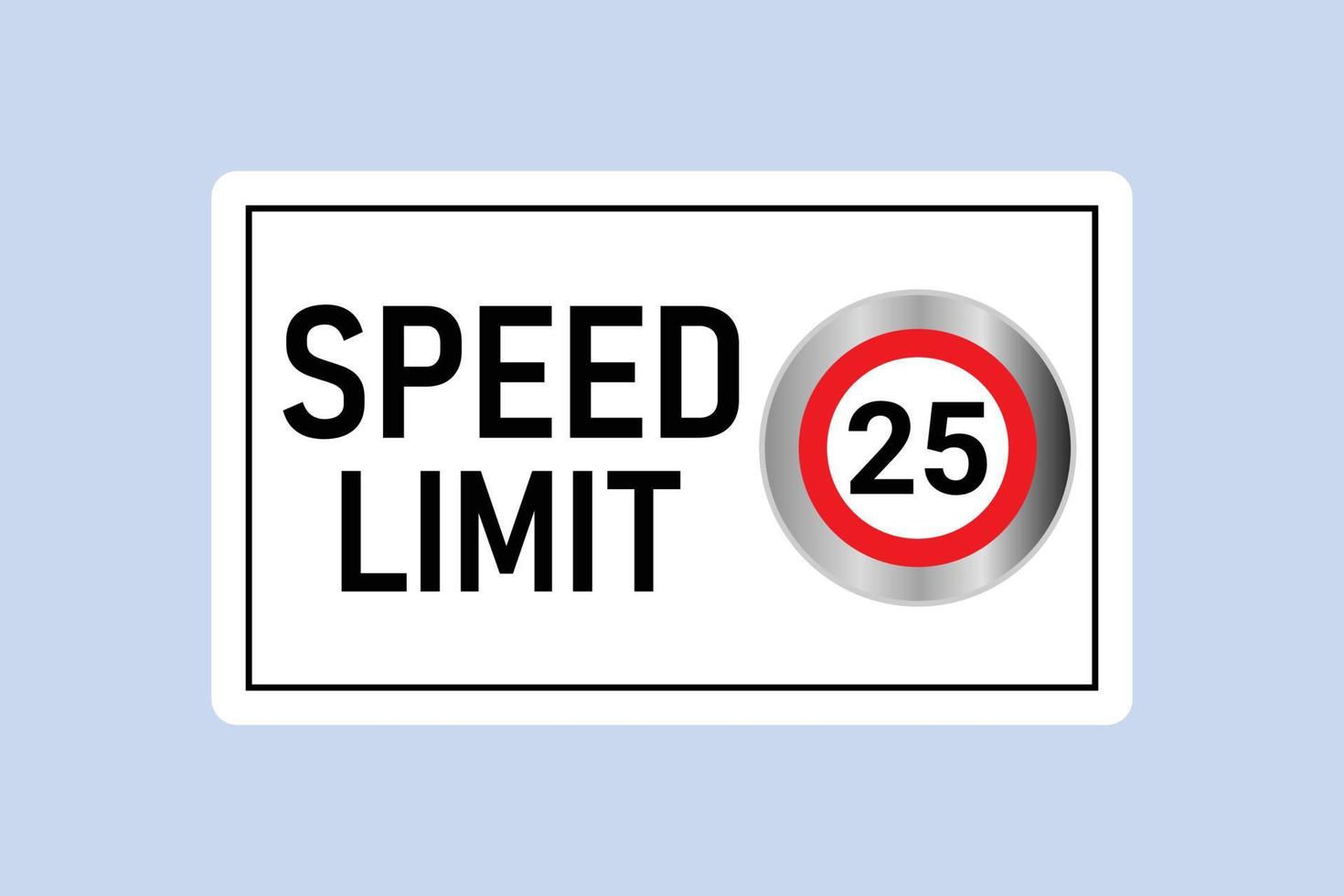 Speed limit signboard design. vector