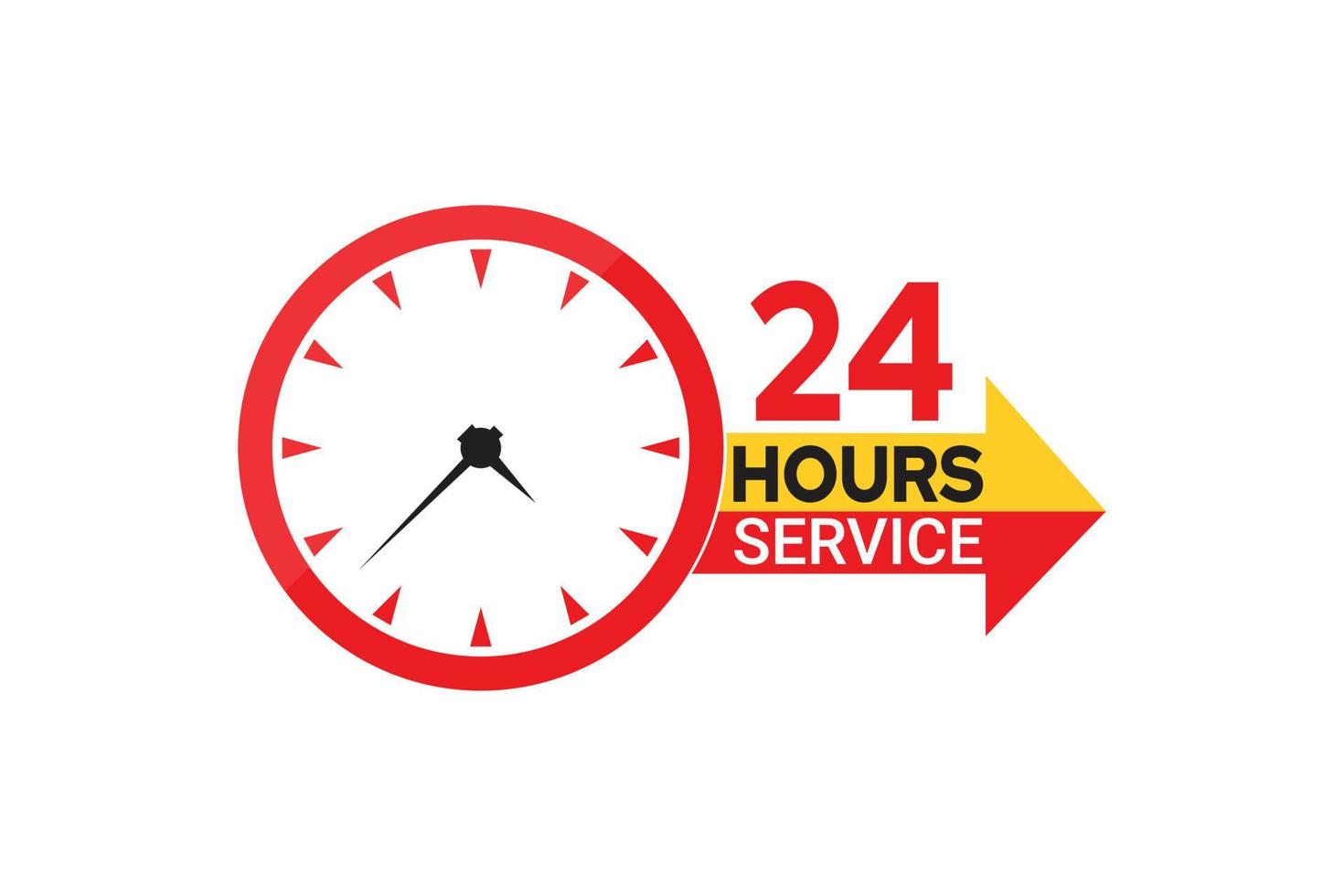 Elemento de diseño de servicio de 24 horas. vector