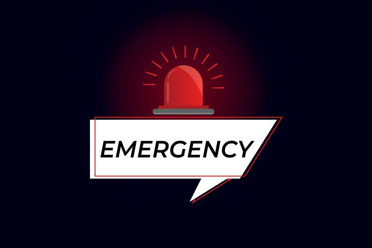 Modern emergency word concept flat vector illustration