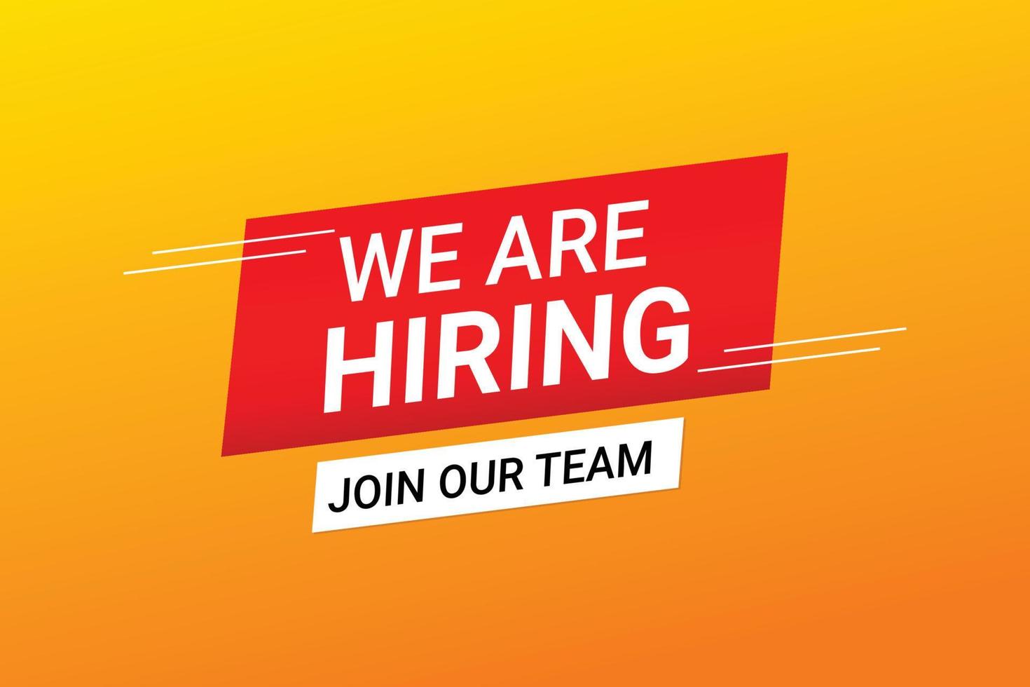 We are hiring banner design. vector