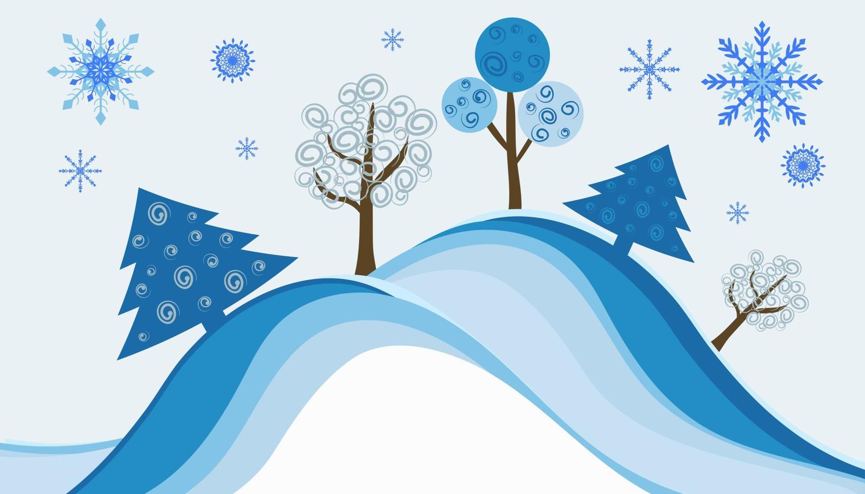 Winter abstract landscape. Winter. Card. vector