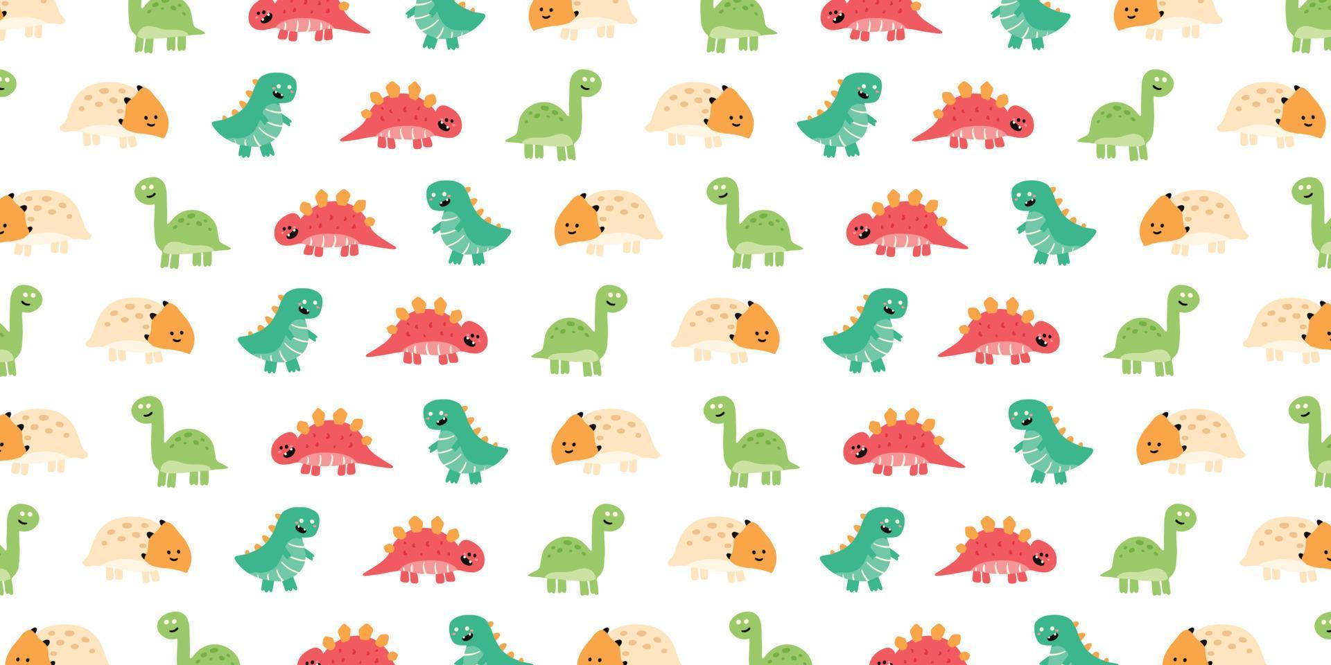 Cute dinosaur illustration pattern for background. Wallpaper with