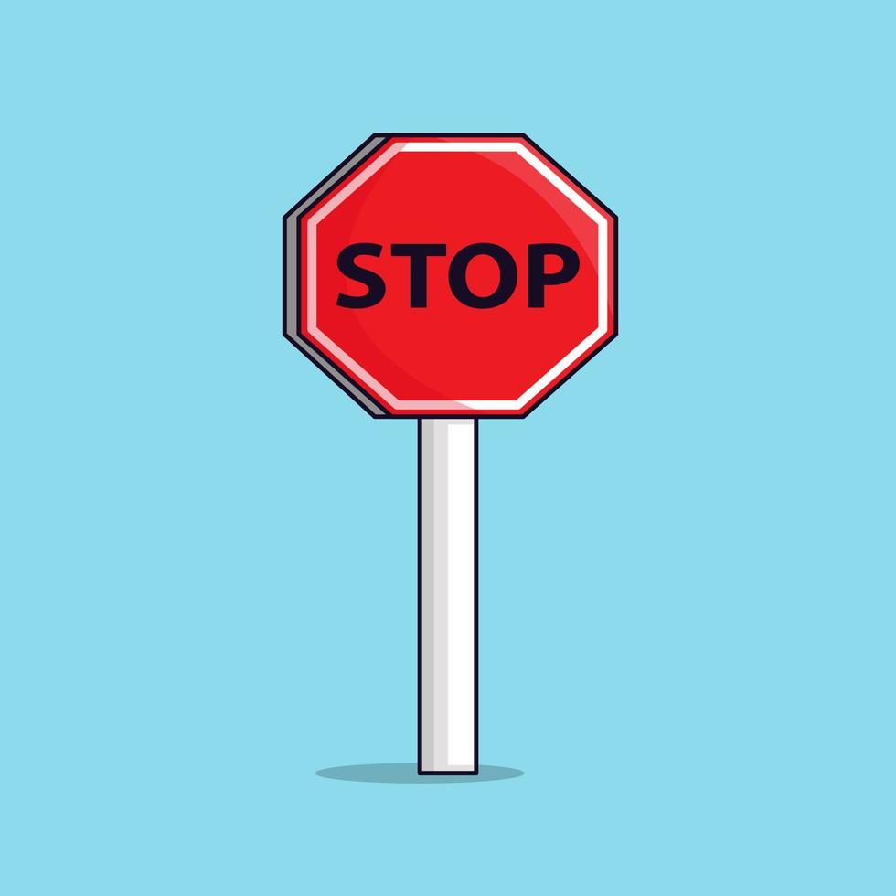 Stop sign vector icon illustration. Traffic sign object concept isolated vector. Flat design style