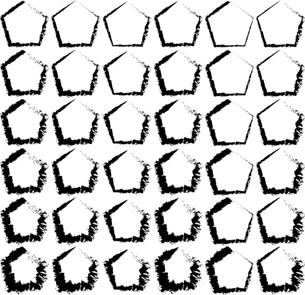 Brush Stroke Hand Drawn Pentagon vector