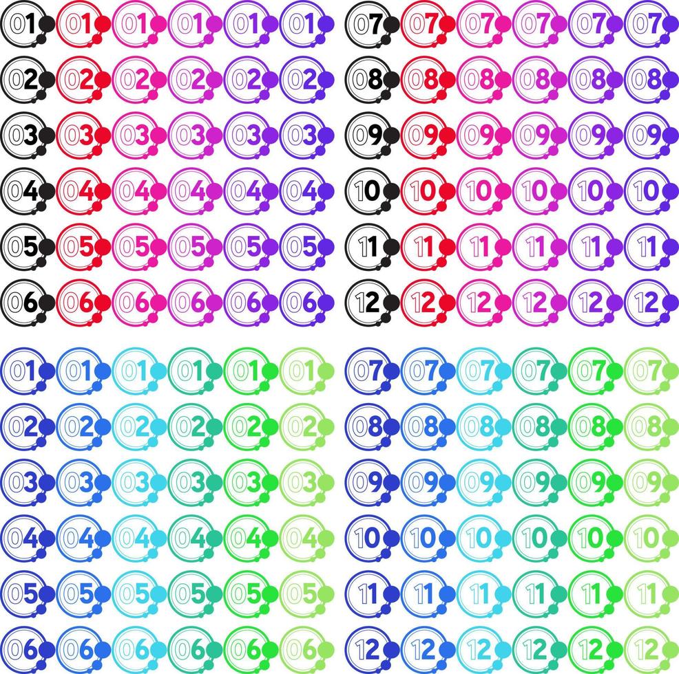 Bullet Point Circle Shape Number vector