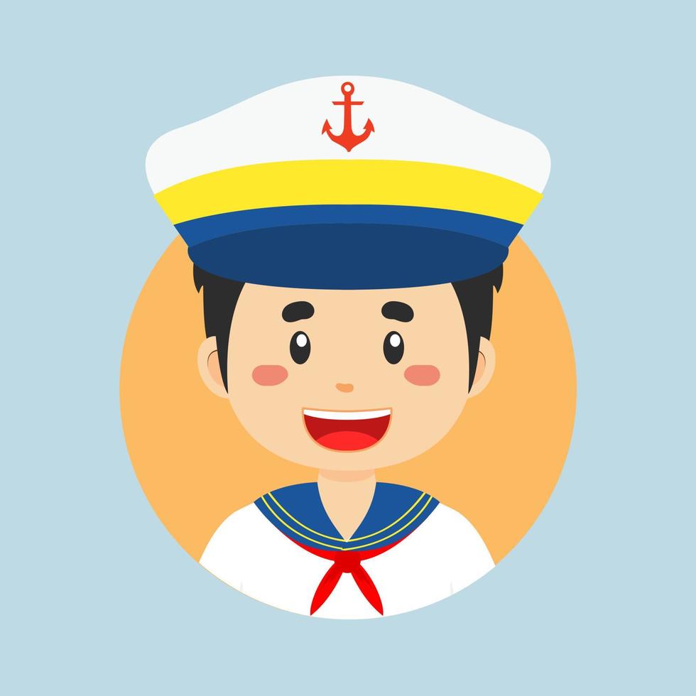 avatar de un personaje marinero vector