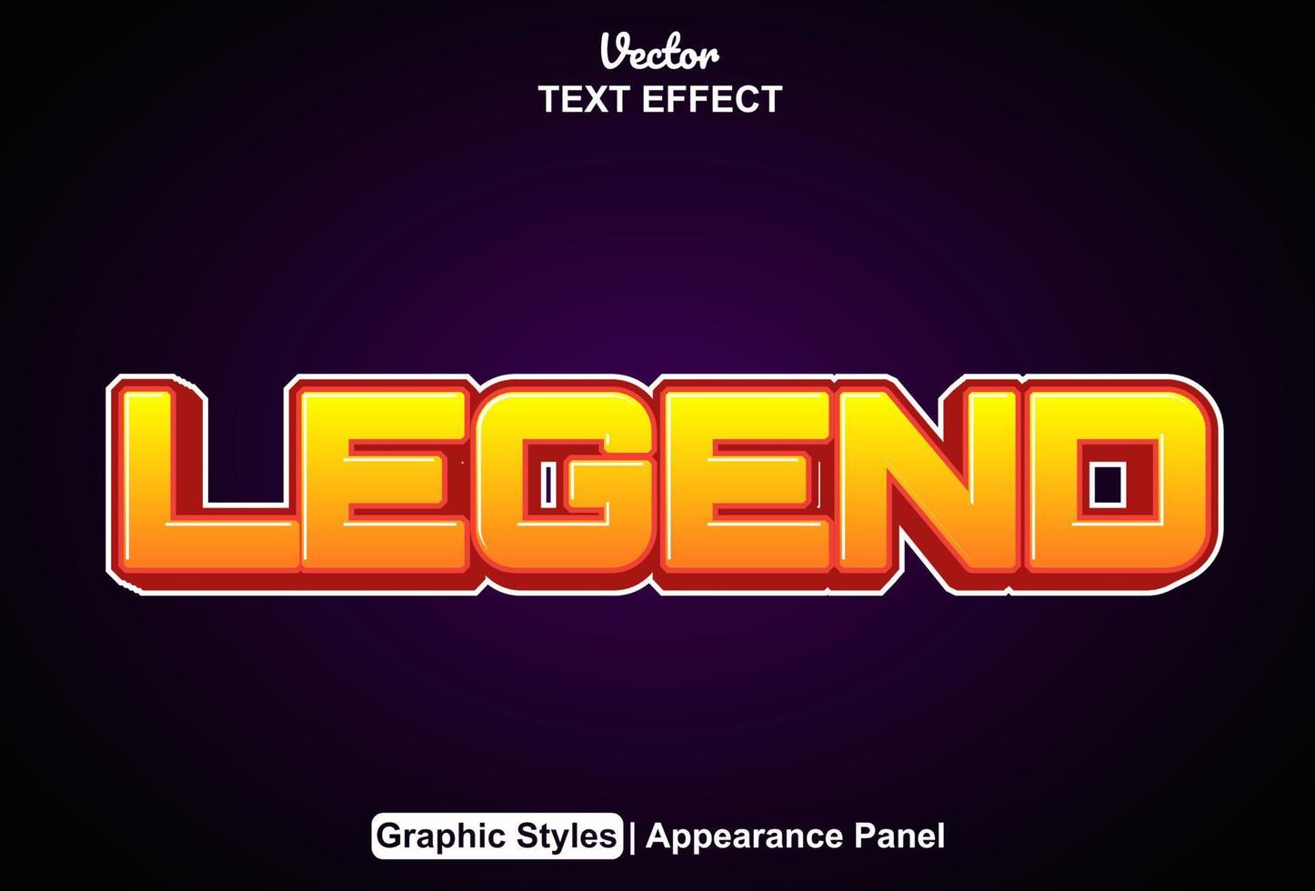 legend text effect with graphic style and editable. vector