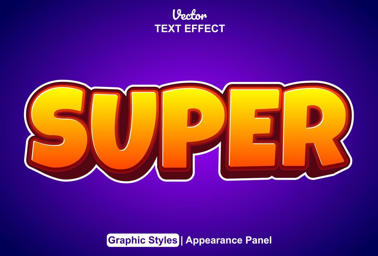 super text effect with graphic style and editable. vector