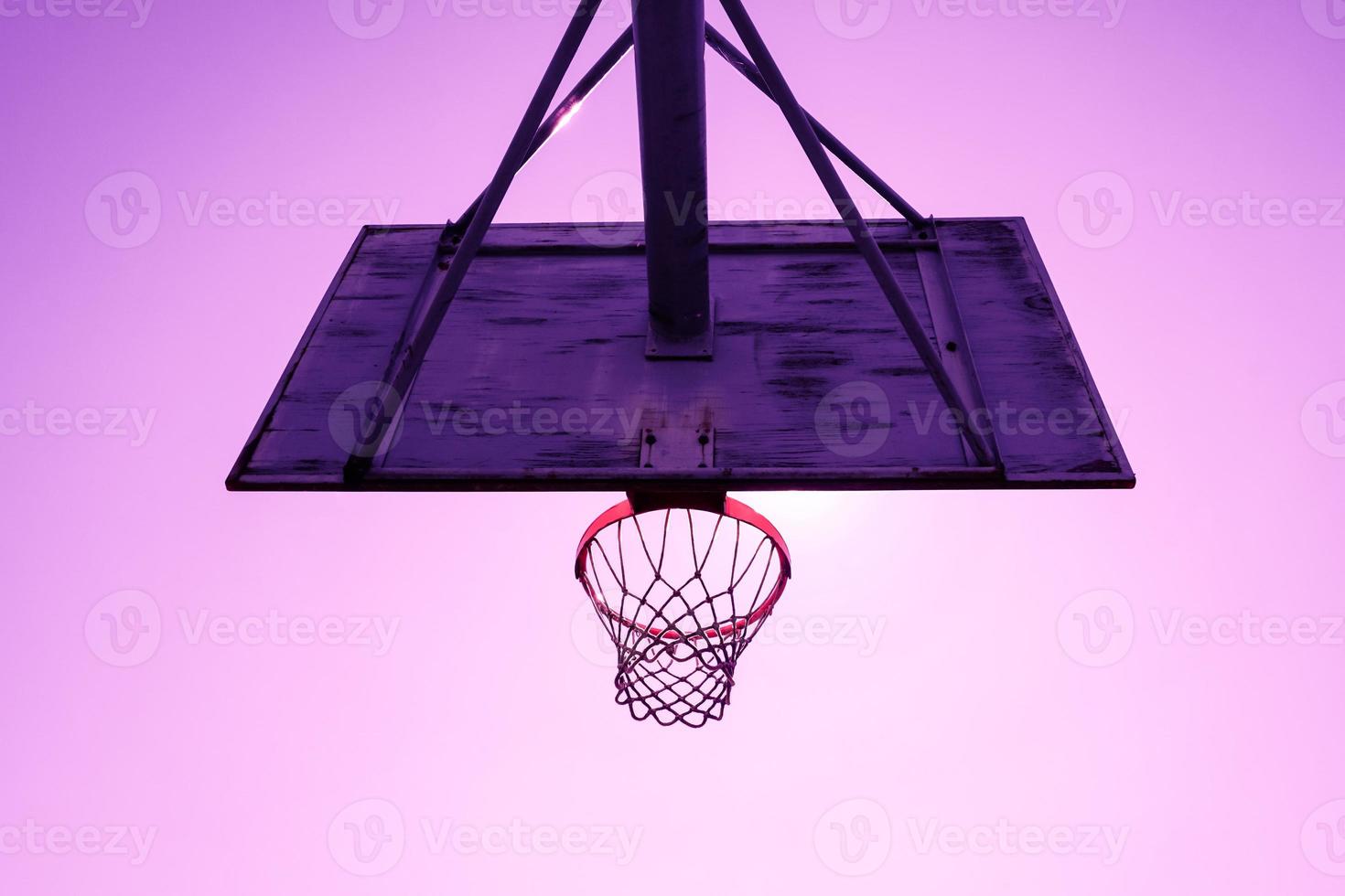 old abandoned street basket hoop photo