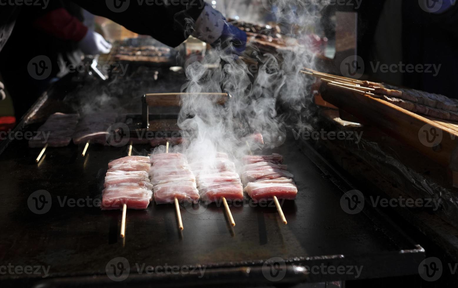 Japanese street food barbecue vendor photo