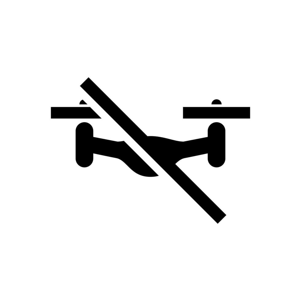 Prohibido usar el ícono del dron ícono del dron en fondo blanco vector