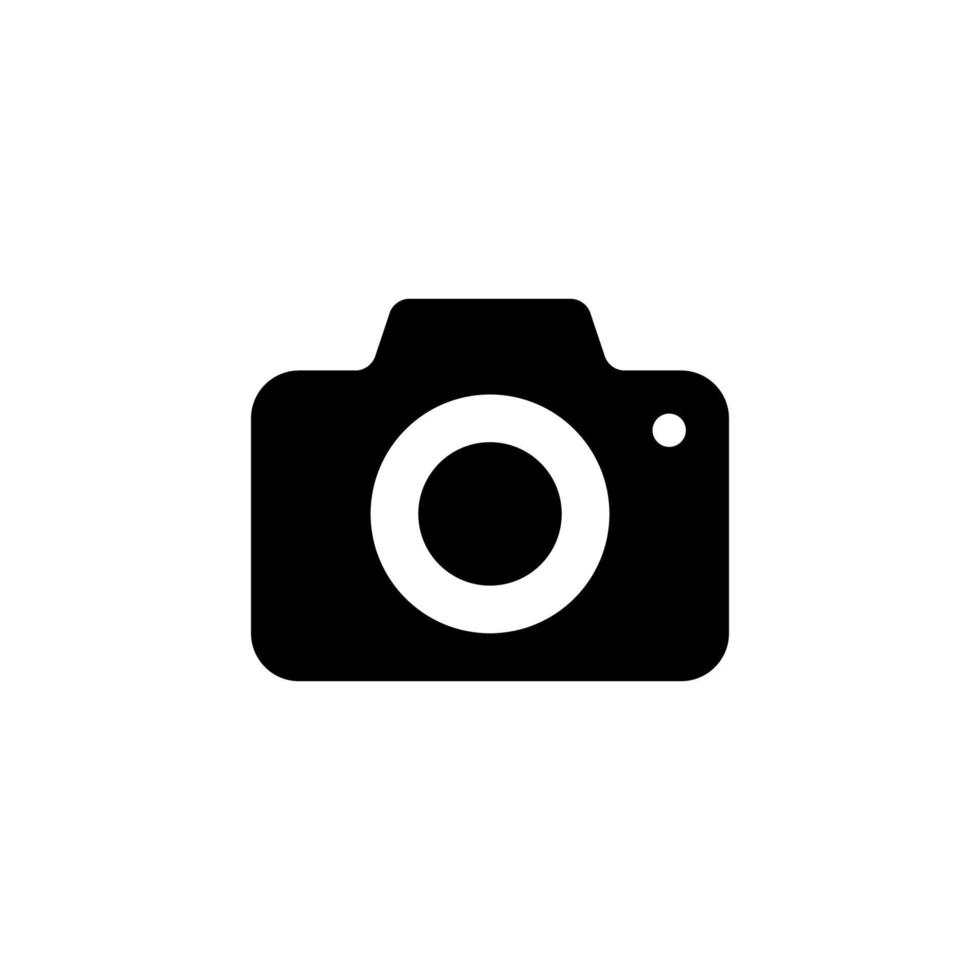 camera icon simple design in white background vector