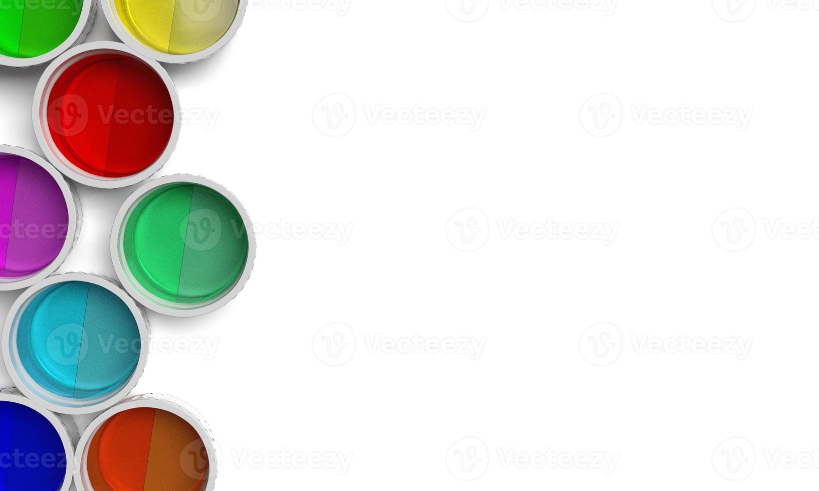 glass cup yellow red green purple blue orange red pink colorful white isolate background copy space symbol hinduism india paint powder water drink religious dhulandi spring holi remekin.3d render photo