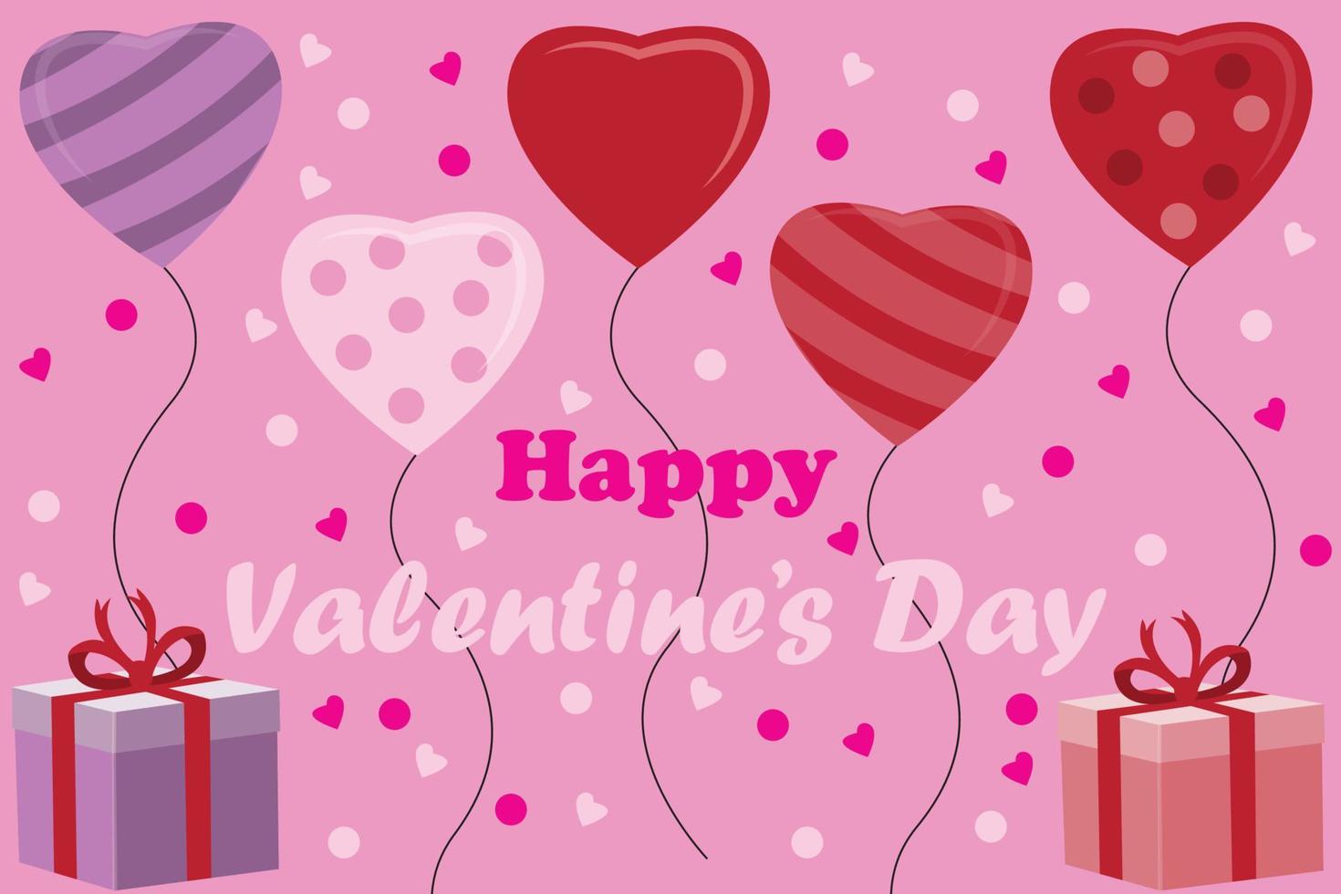 vector love balloon valentines day celebration background