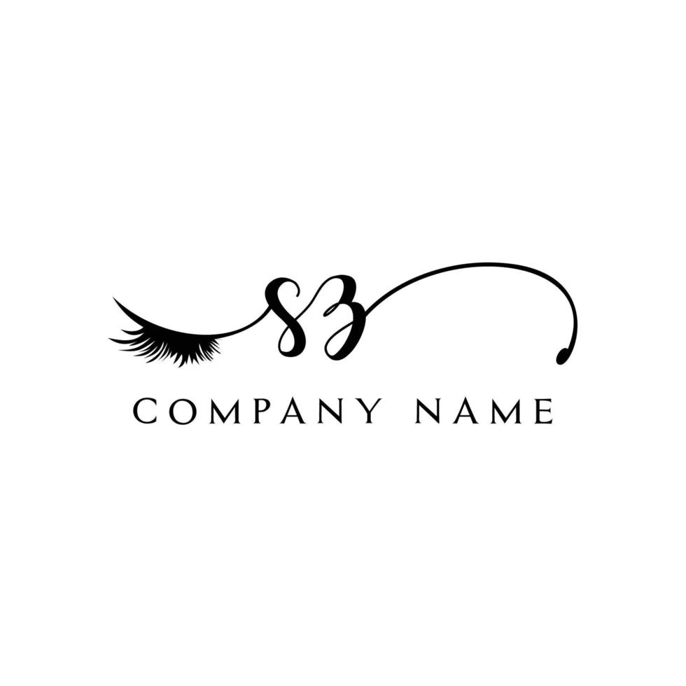 initial SZ logo handwriting beauty salon fashion modern luxury letter vector