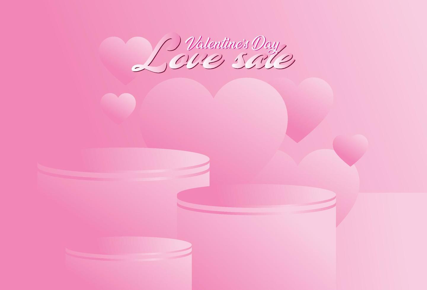 Valentine's day background with pink heart shape vector
