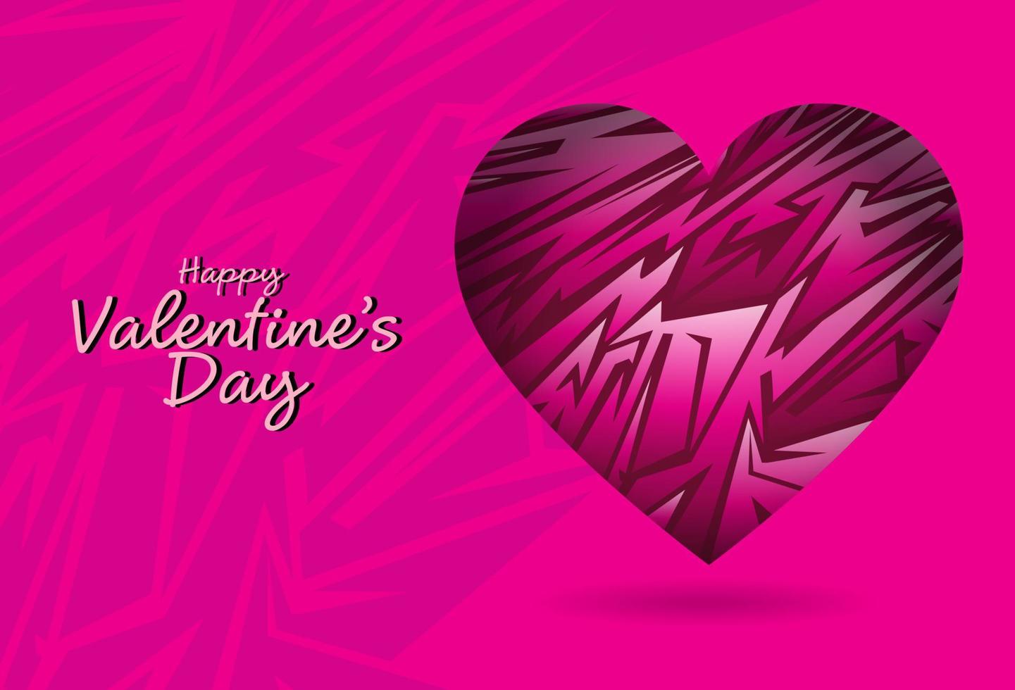 Valentine's day background with pink heart shape vector