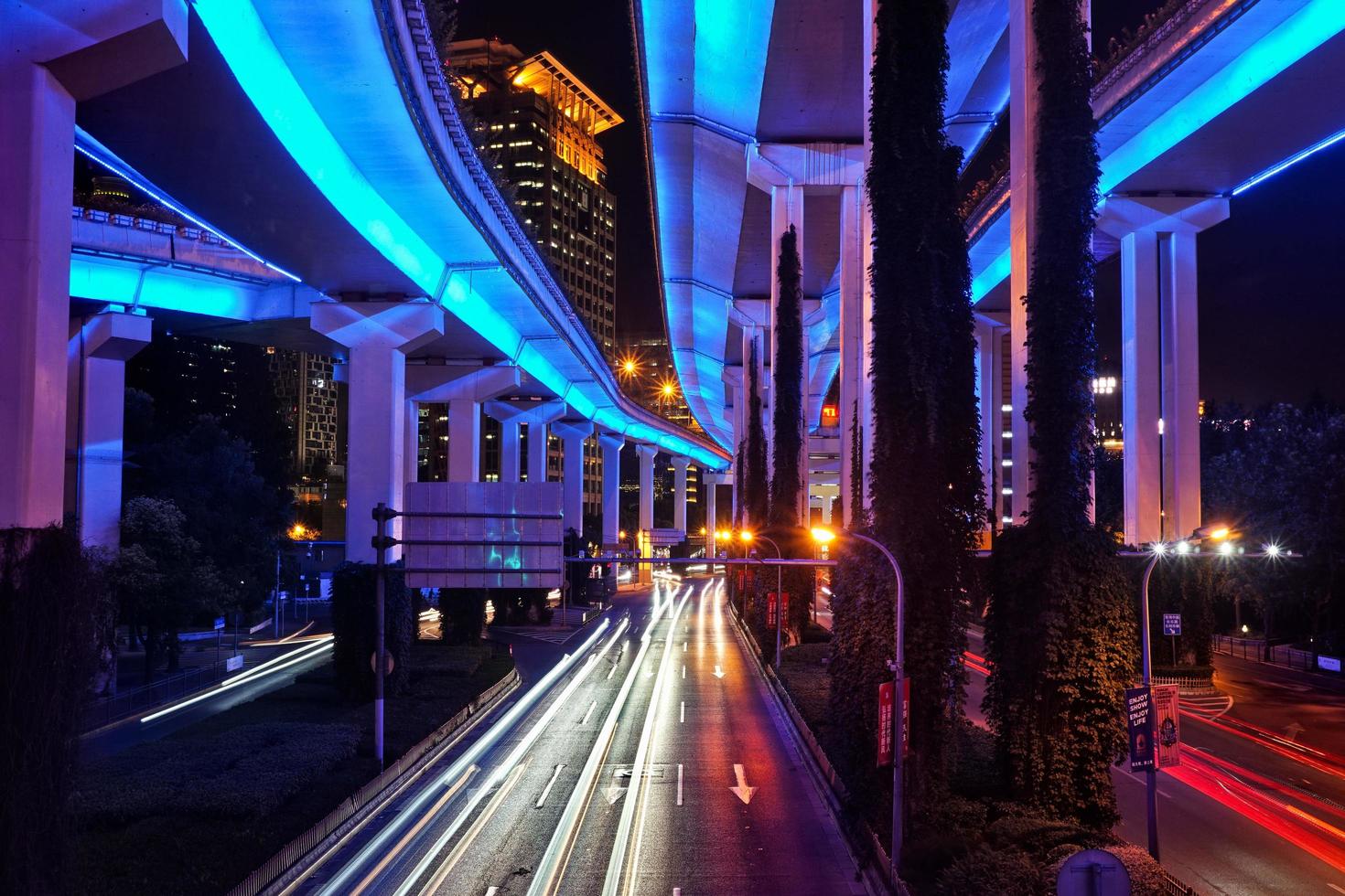 Colorful bridges in Shanghai photo