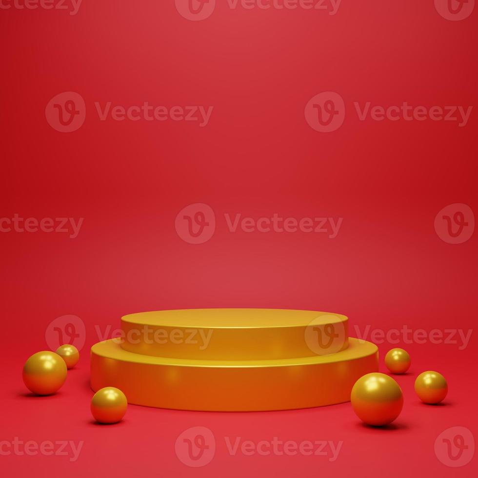 3d background products display podium with platform. background 3d rendering with podium. stand to show cosmetic product on podium. Stage showcase on pedestal display beige background studio photo