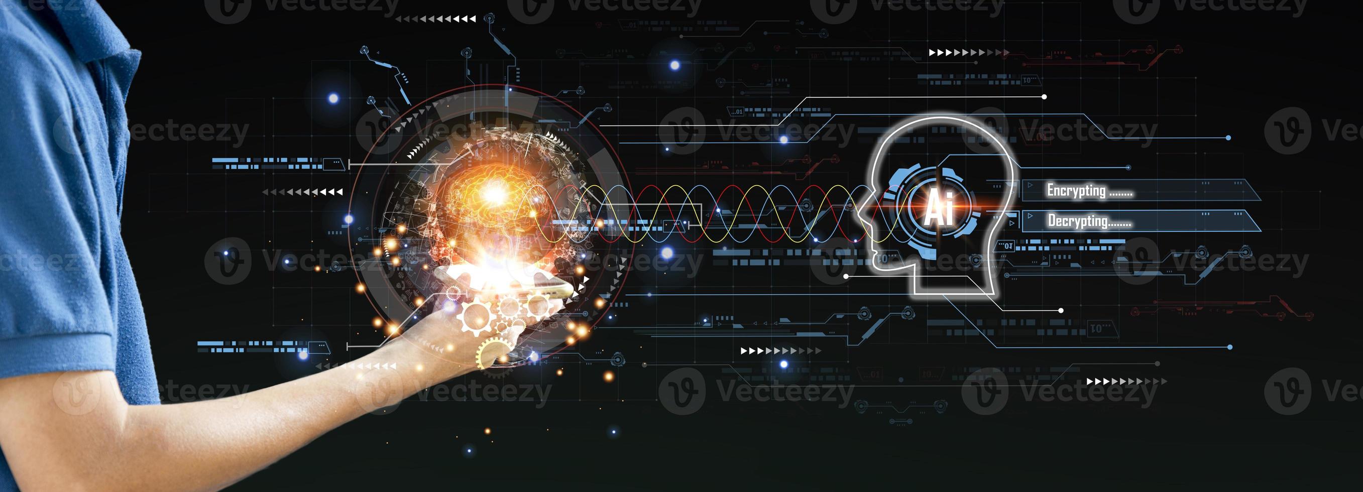 concept, system development, artificial intelligence to be able to interact with humans photo