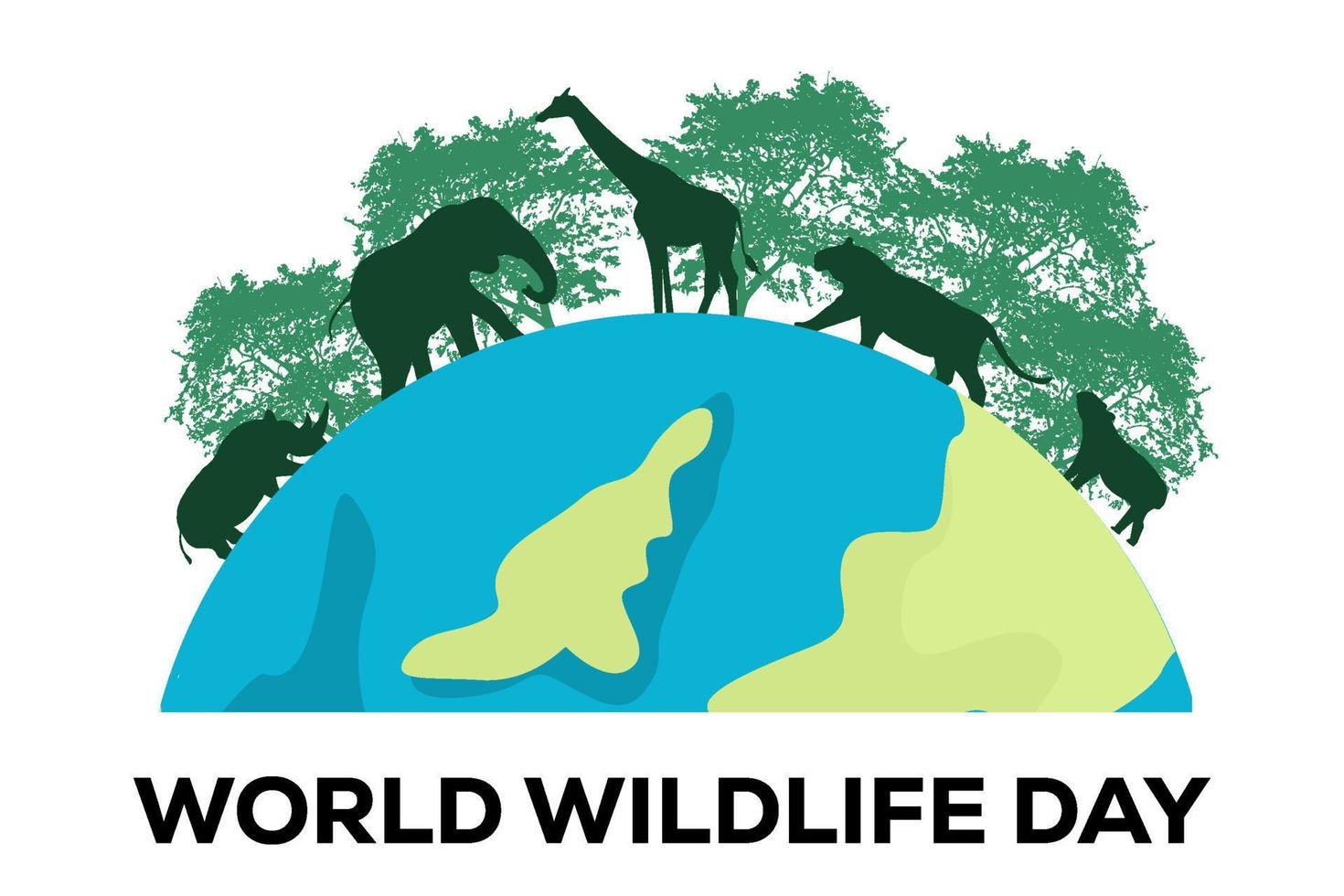 world wildlife day background illustration vector