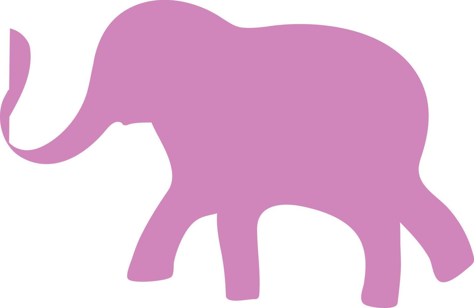 Elephant silhouette illustration in pink color. vector