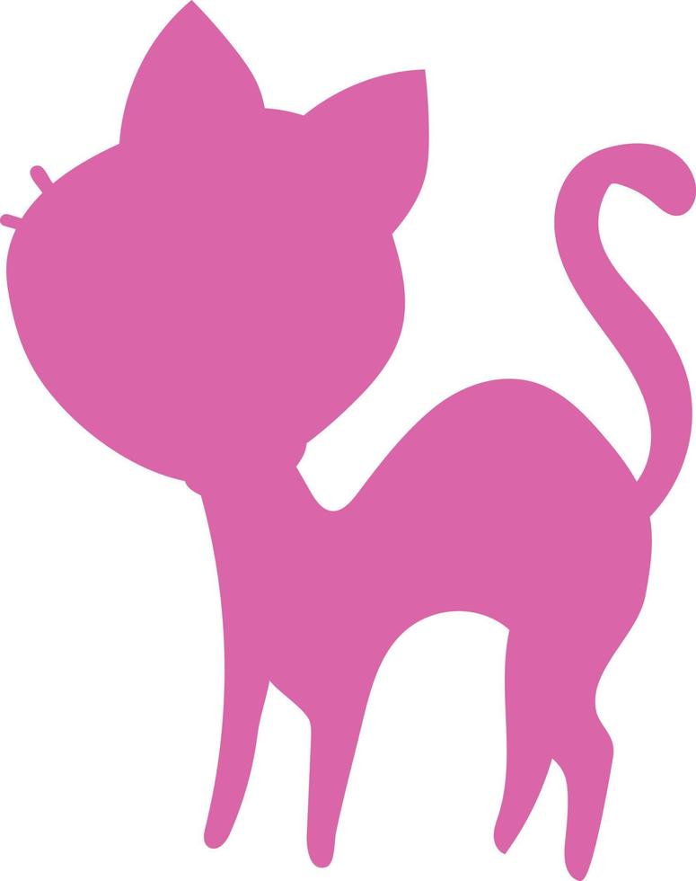 Silhouette of a cat in pink color. vector