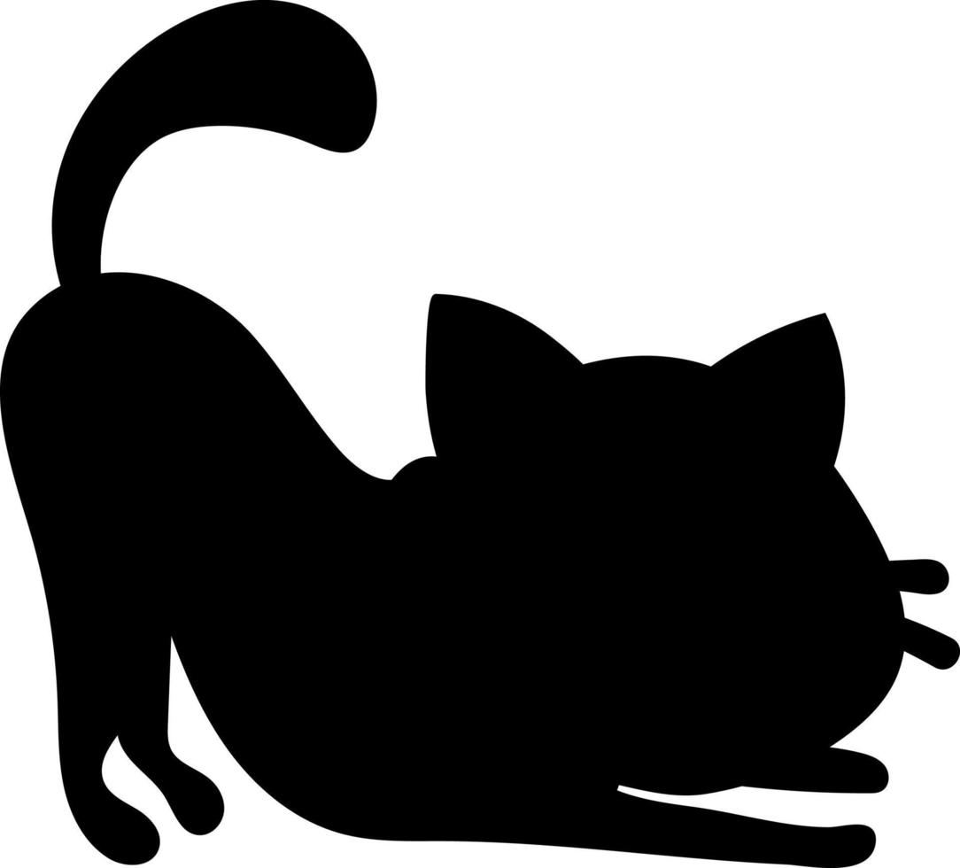 Black cat silhouette pet. vector