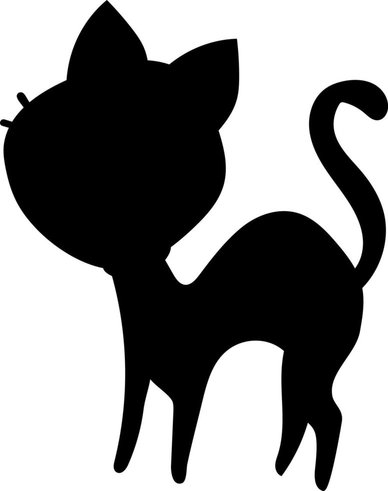 Black cat silhouette pet. vector