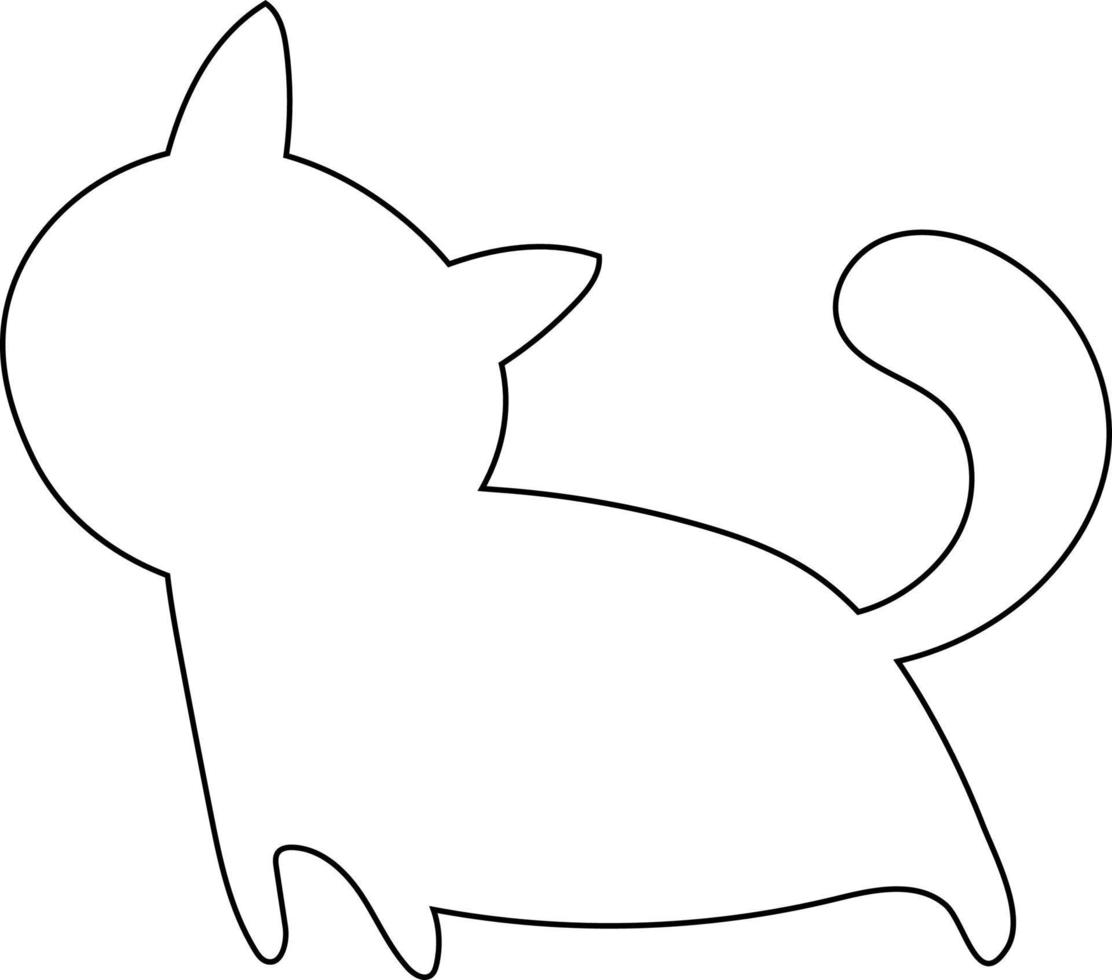 Outline of a cat, pet. vector