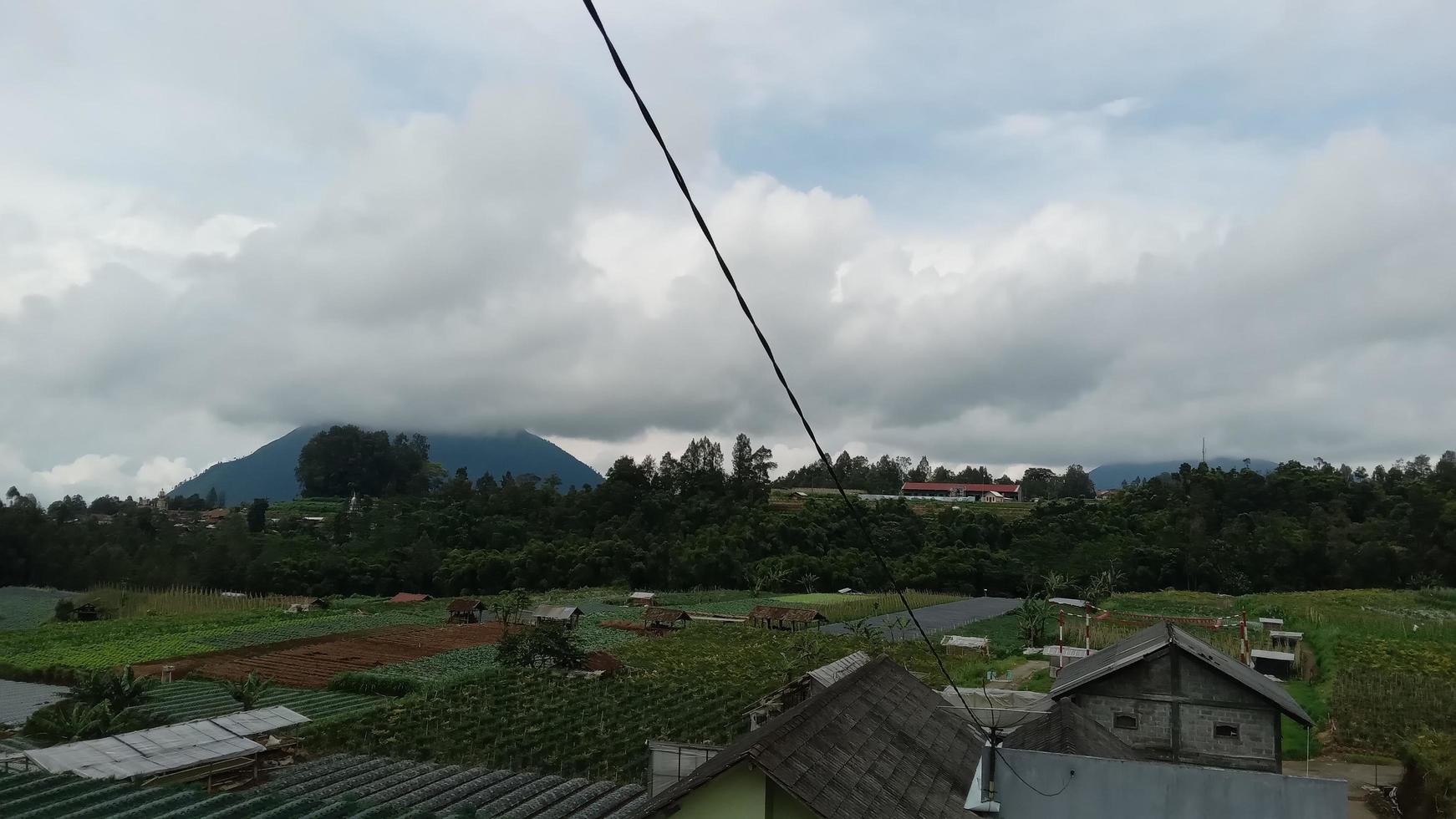 Mountain village and farm view photo