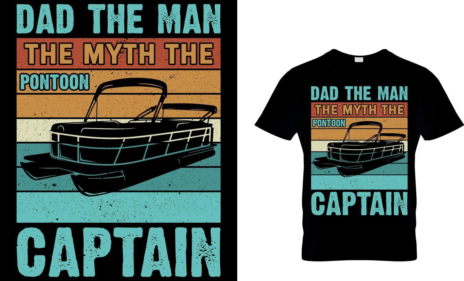 papá el hombre el mito el capitán del pontón. diseño de camiseta del día del padre vector