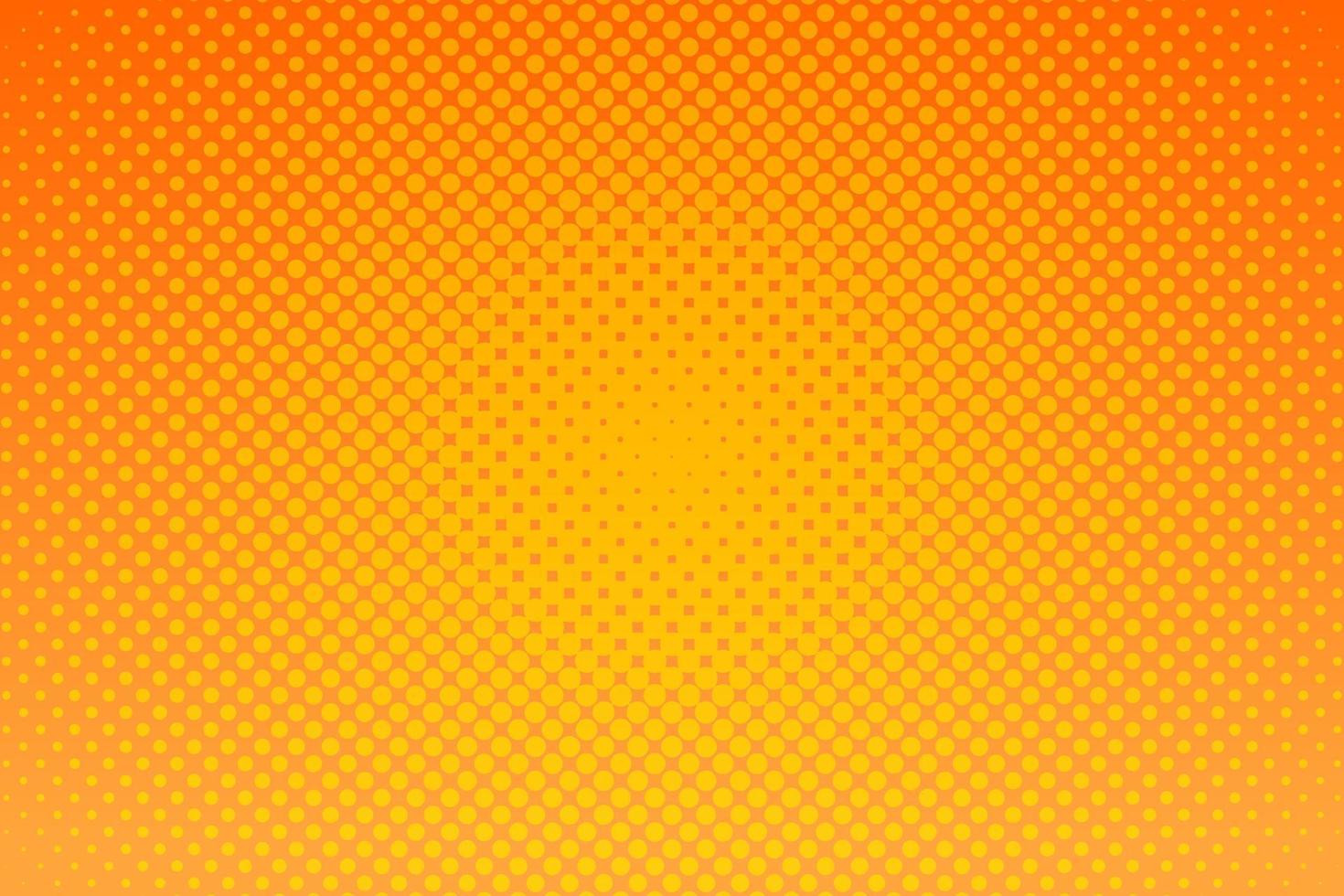 Yellow pop art background with halftone dots in retro comic style. Vector illustration.