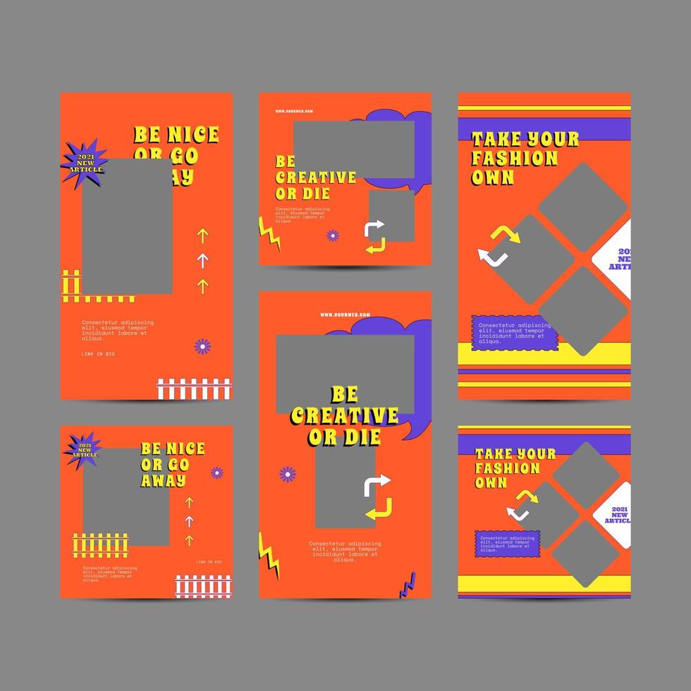 Digital Retro 90's Marketing Social Media Post Template vector