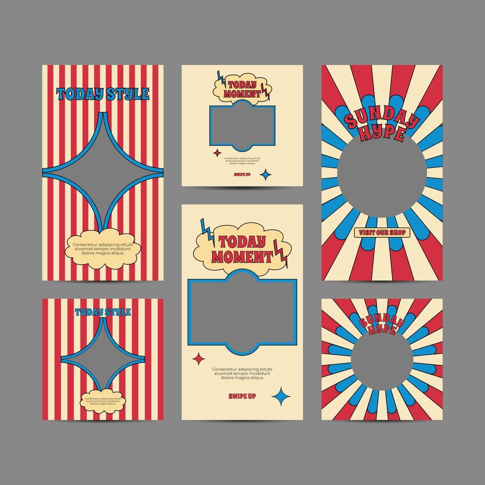 Digital Retro 90's Marketing Social Media Post Template vector