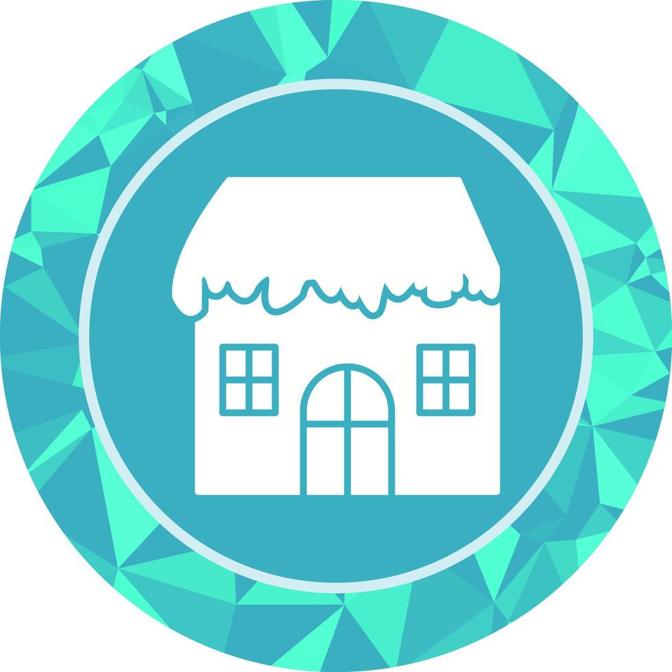 Unique House with Snow Vector Icon