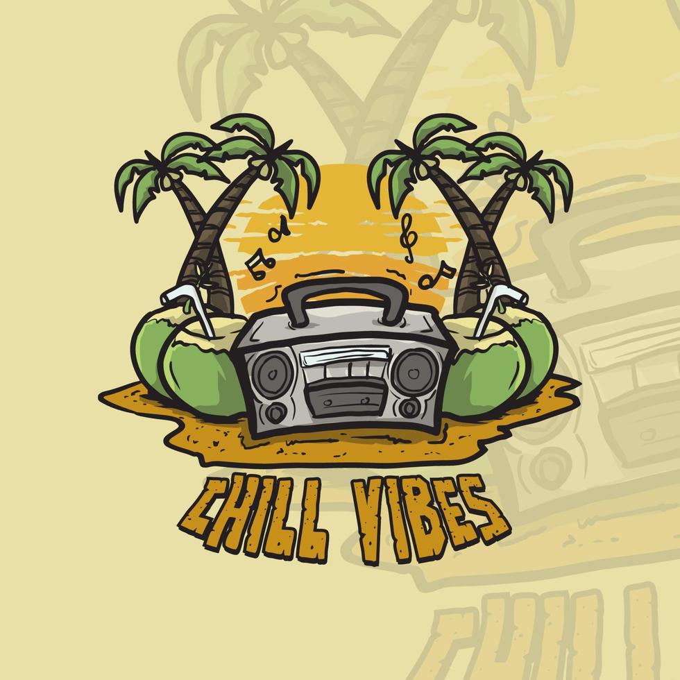 chill beach vibes vector